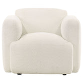 Dorset Fabric Upholstered Round Track Arm Accent Chair White